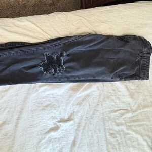 American Eagle Outfitters Black Distressed Jeans